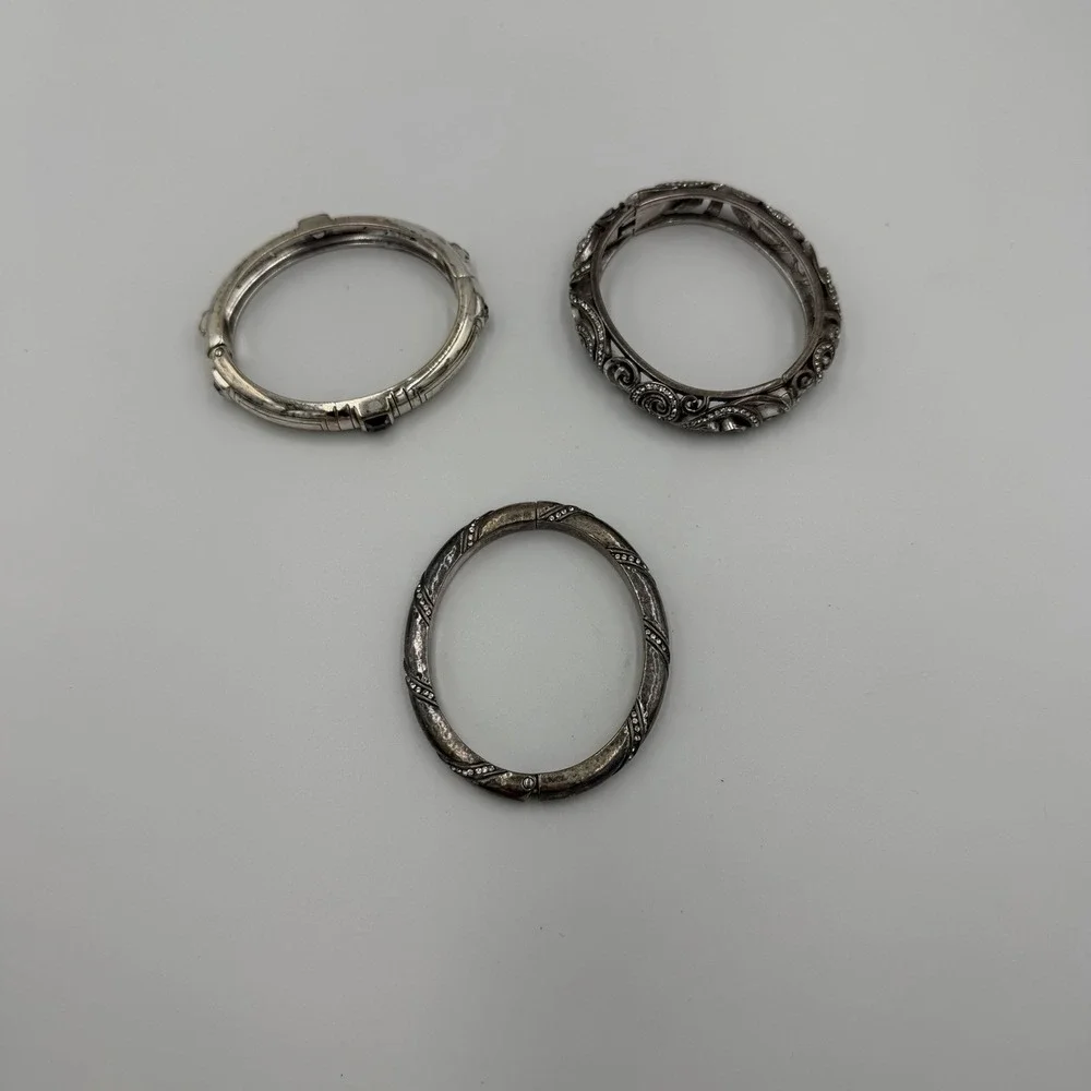BRIGHTON‎ JEWELRY LOT 3 Bracelets 1 Necklace Silver